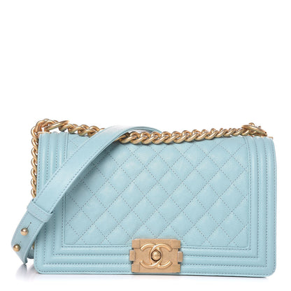 Chanel Caviar Quilted Medium Boy Flap Light Blue 1 of 8