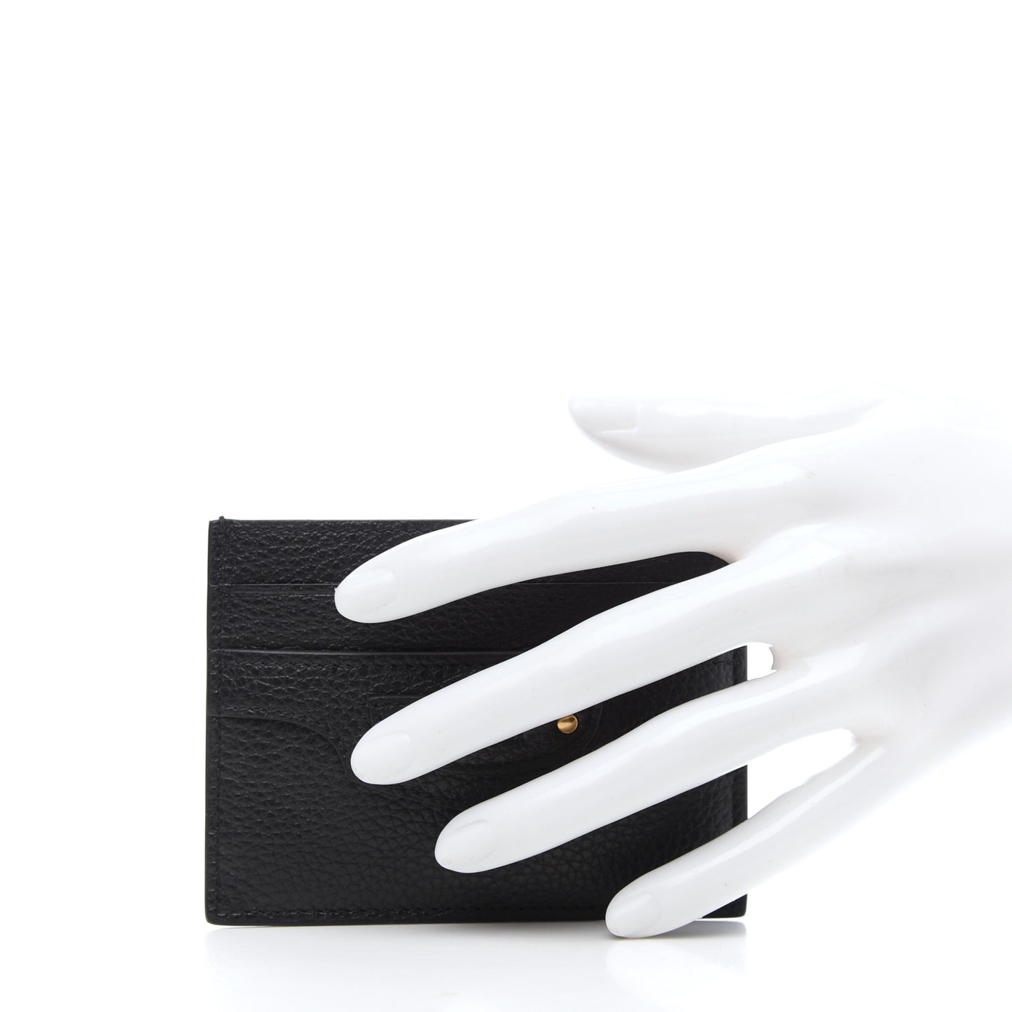 Calfskin Neo Classic Gold Hardware Card Holder Black