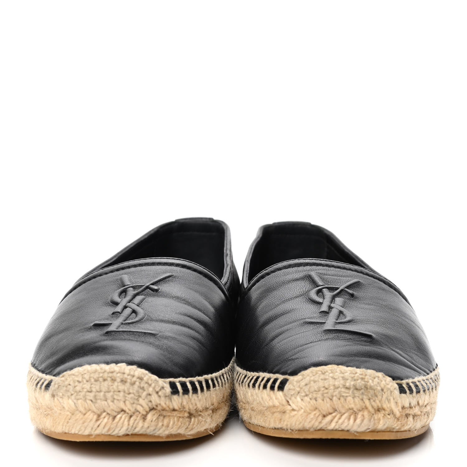 Saint Laurent Lambskin Monogram Espadrilles 37 Black 2 of 4