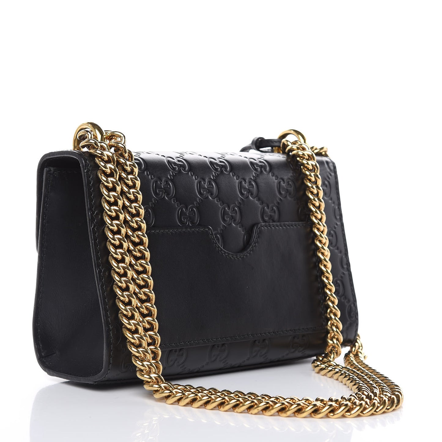 Guccissima Small Padlock Shoulder Bag Black