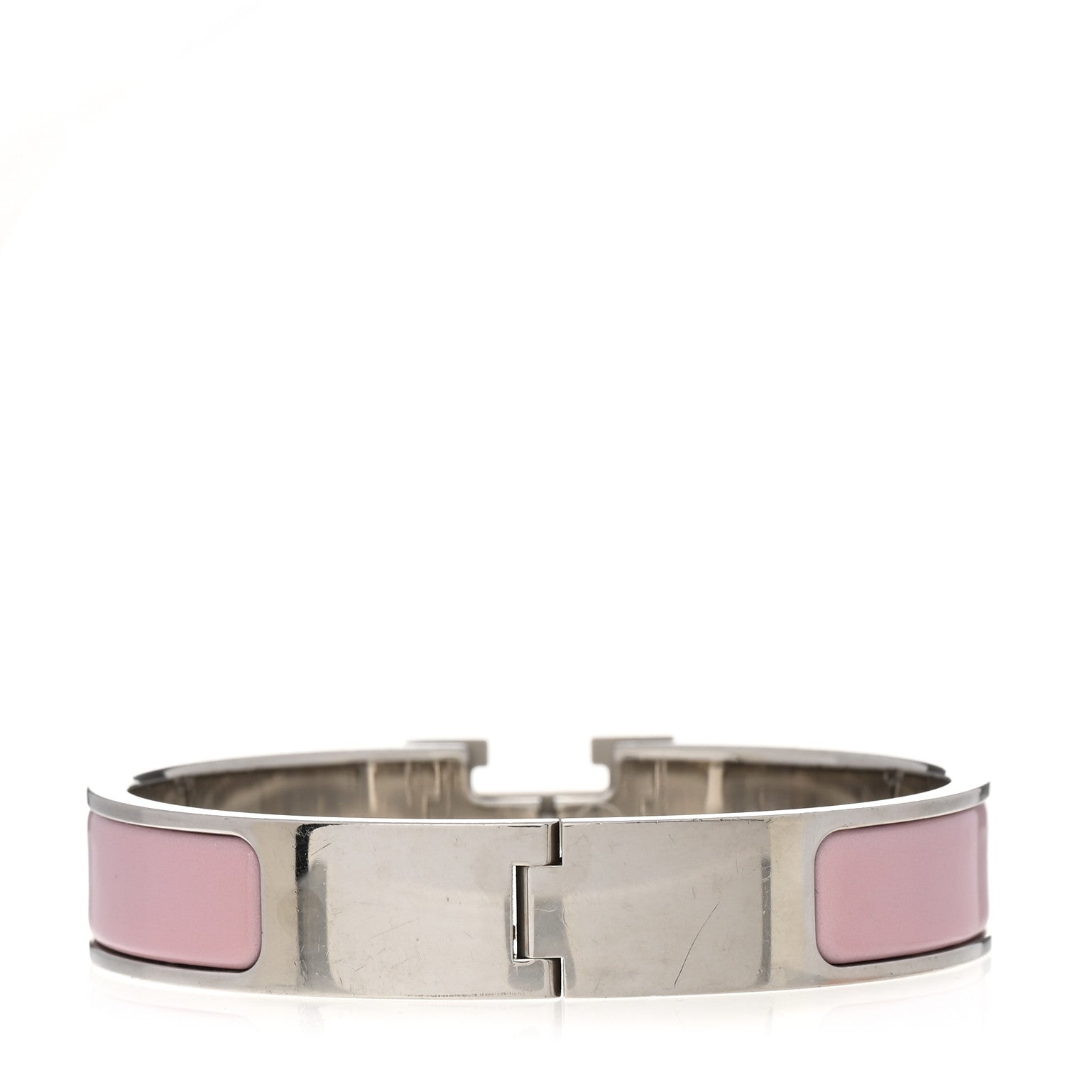 Hermes Enamel Narrow Clic Clac H Bracelet GM Dusty Rose 2 of 3