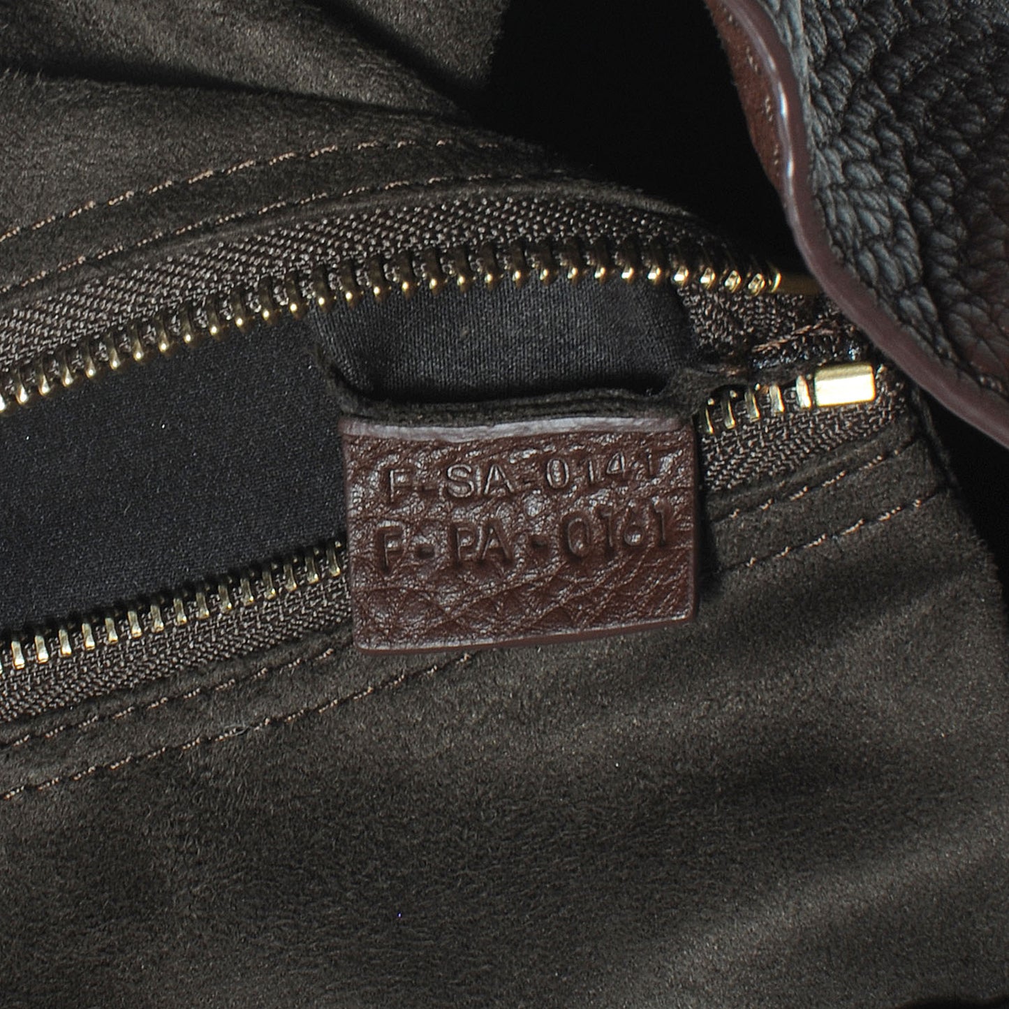 Pebbled Leather Mini Luggage Chocolate