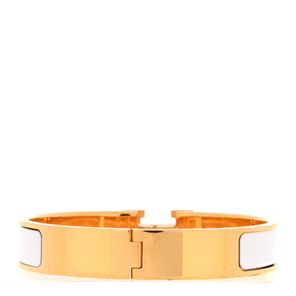 Hermes Enamel Narrow Clic Clac H Bracelet GM White 3 of 5