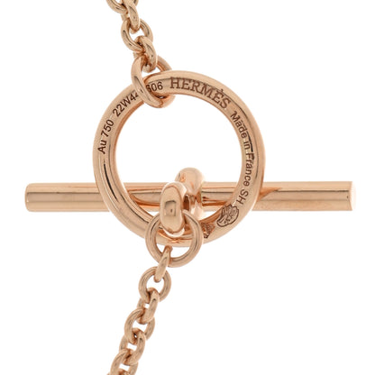 Hermes 18K Rose Gold Diamond TPM Vertige Coeur Necklace 4 of 5