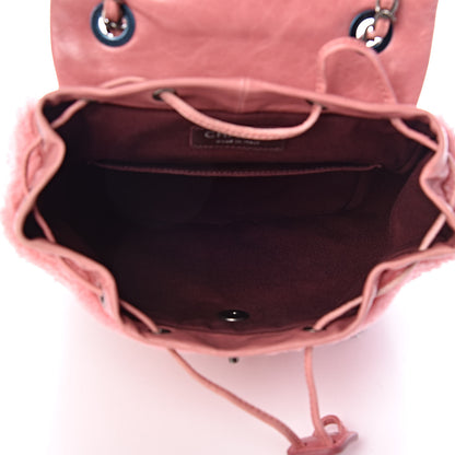 Chanel Glazed Calfskin Shearling Quilted Small Mountain Backpack Pink 5 of 13