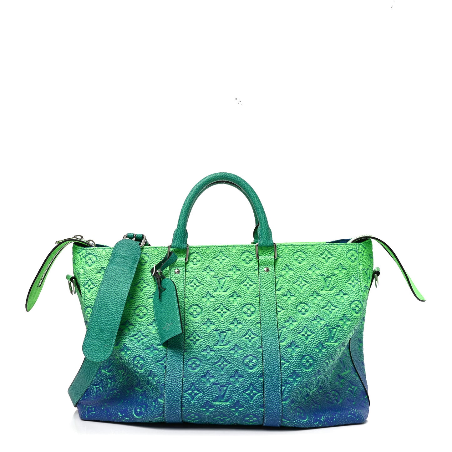 Taurillon Illusion Keepall Tote Bleu Vert
