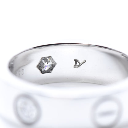 Cartier 18K White Gold 3 Diamond 5.5mm LOVE Ring 48 4.5 6 of 7