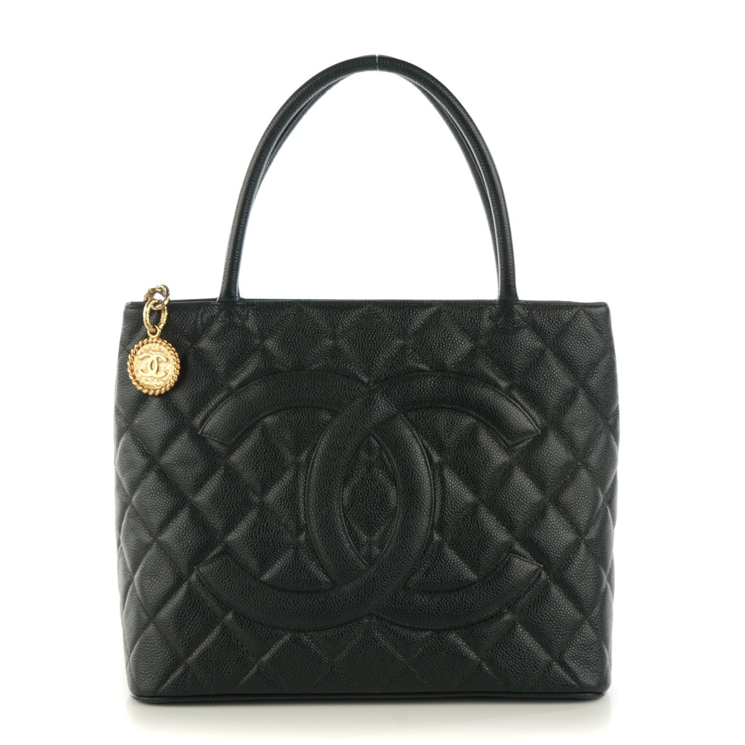 Chanel Caviar Quilted Medallion Tote Dark Green 1 of 7