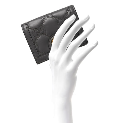 Gucci Calfskin GG Matelasse Card Case Wallet Grey 2 of 7