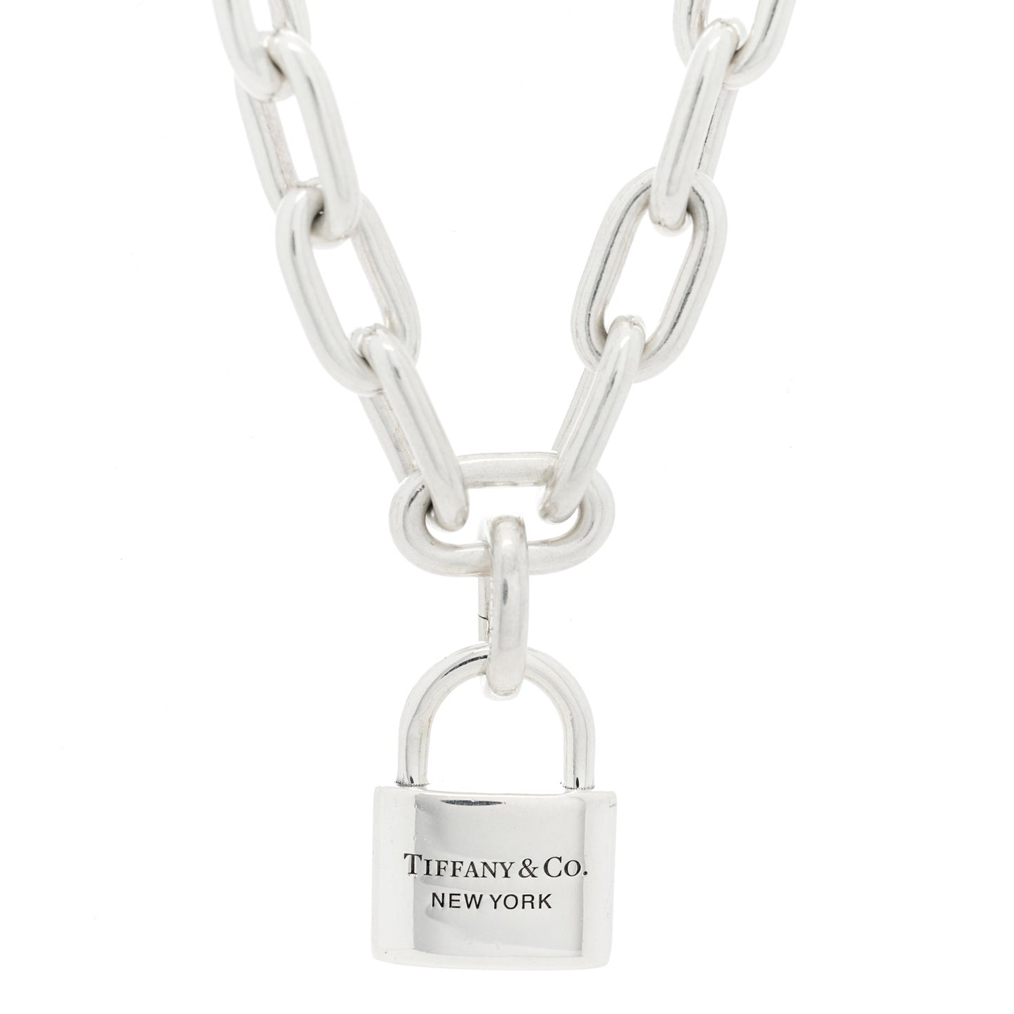 Sterling Silver Pearl HardWear Lock Necklace