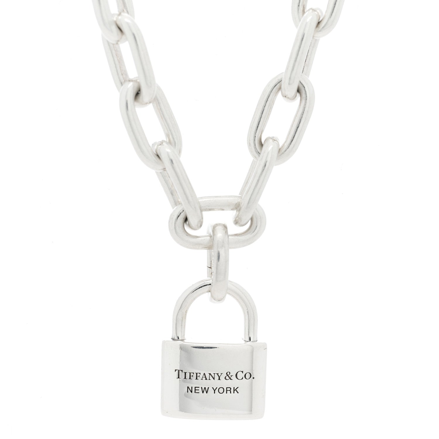 Tiffany Sterling Silver Pearl HardWear Lock Necklace 3 of 5
