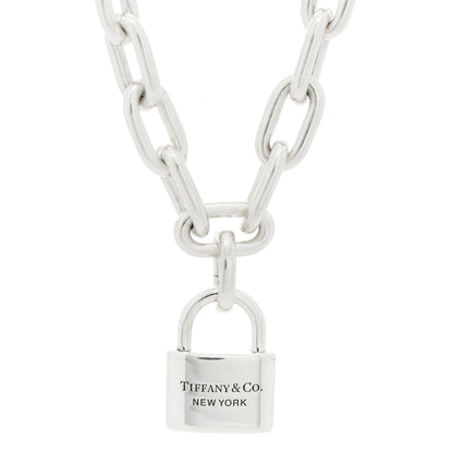 Tiffany Sterling Silver Pearl HardWear Lock Necklace 3 of 5