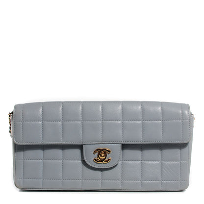 Chanel Lambskin Quilted East West Chocolate Bar Flap Light Blue 1 of 9