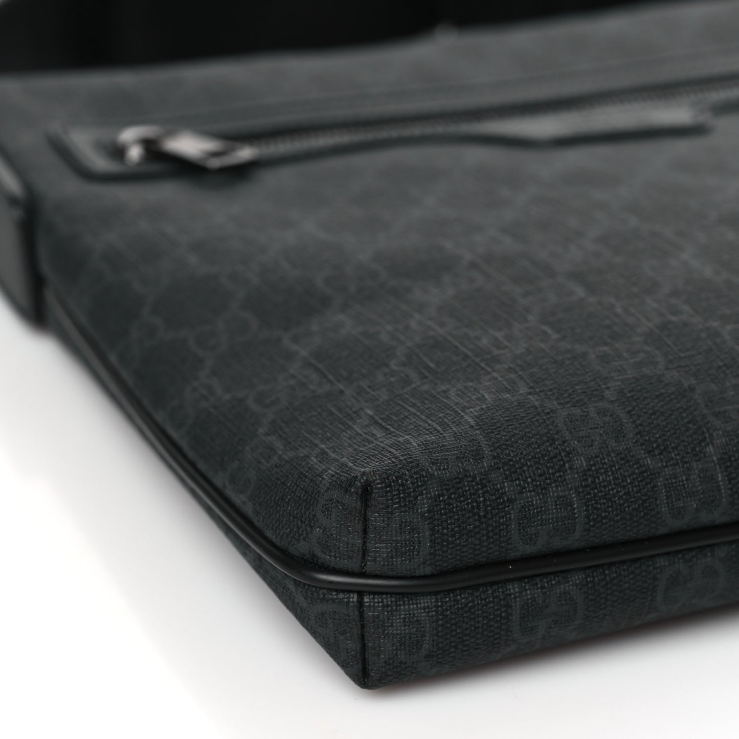 GG Supreme Monogram Crossbody Messenger Bag Black Grey