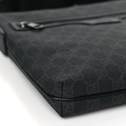 Gucci GG Supreme Monogram Crossbody Messenger Bag Black Grey 8 of 9
