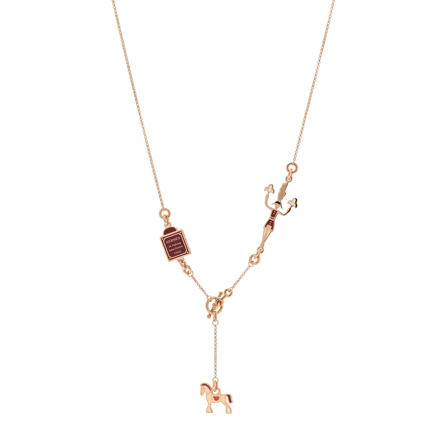 Metal Enamel Cheval Grand Parade Necklace Rose Gold