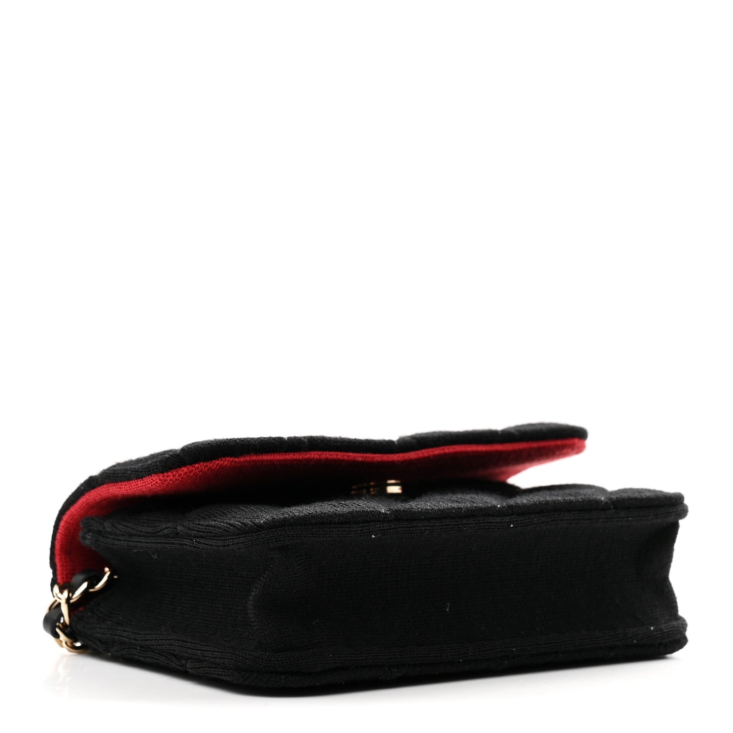 Jersey Quilted Micro Mini Flap Black