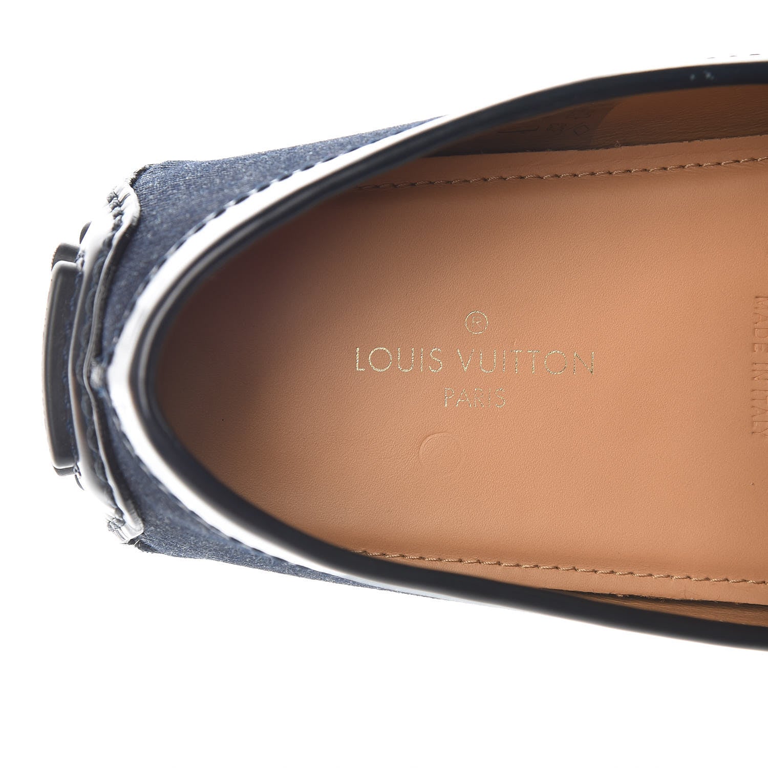 Louis Vuitton Denim Mens Hockenheim Moccasin Loafers 8.5 Marine 5 of 12
