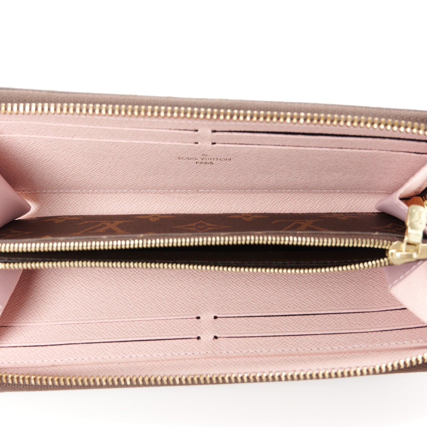 Monogram Clemence Wallet Rose Ballerine