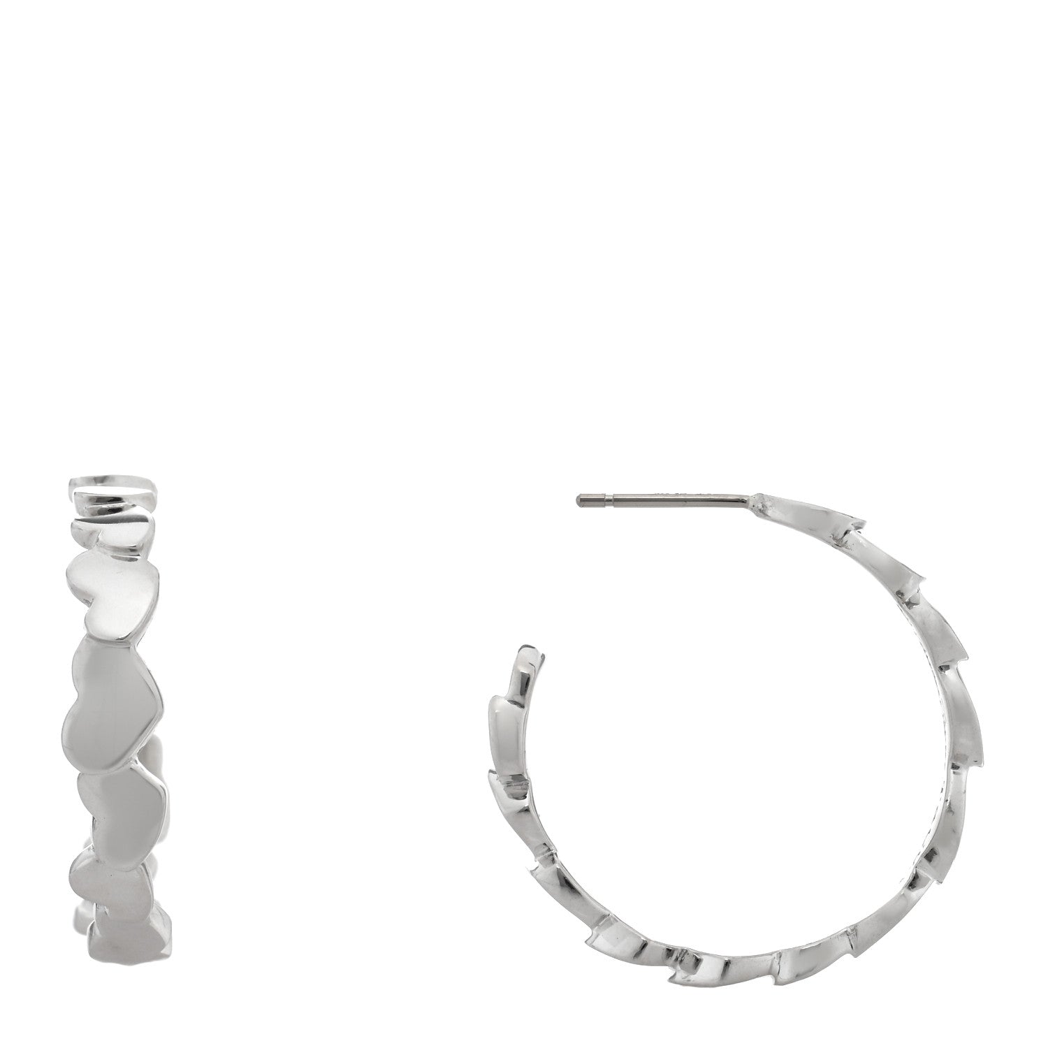 Tiffany Sterling Silver Paloma Picasso Modern Hearts Hoop Earrings 1 of 4