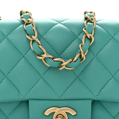 Chanel Lambskin Quilted Mini Rectangular Flap Turquoise 8 of 13