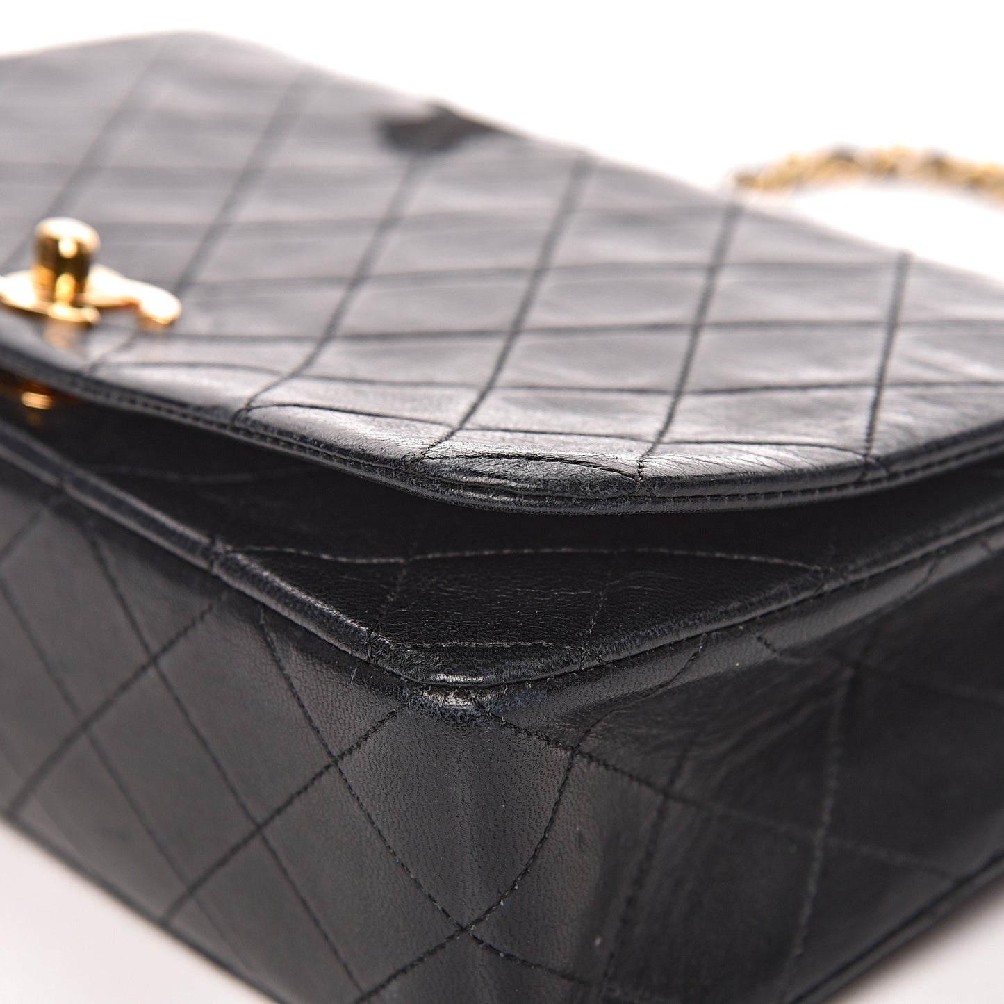 Lambskin Quilted Small Single Flap Black