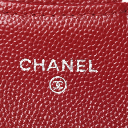 Chanel Caviar Quilted Flap Card Holder Dark Red 6 of 11
