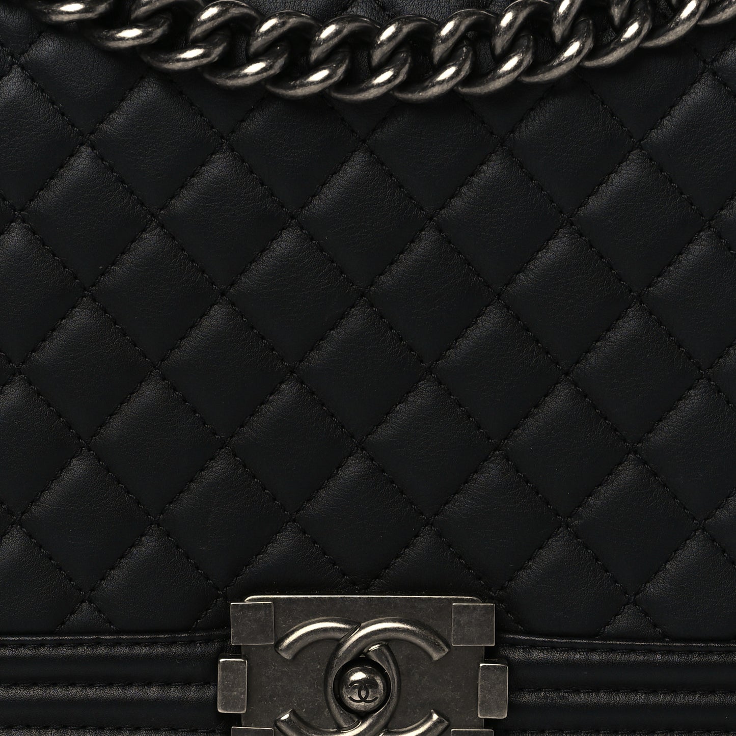 Calfskin Quilted New Medium Boy Flap Black