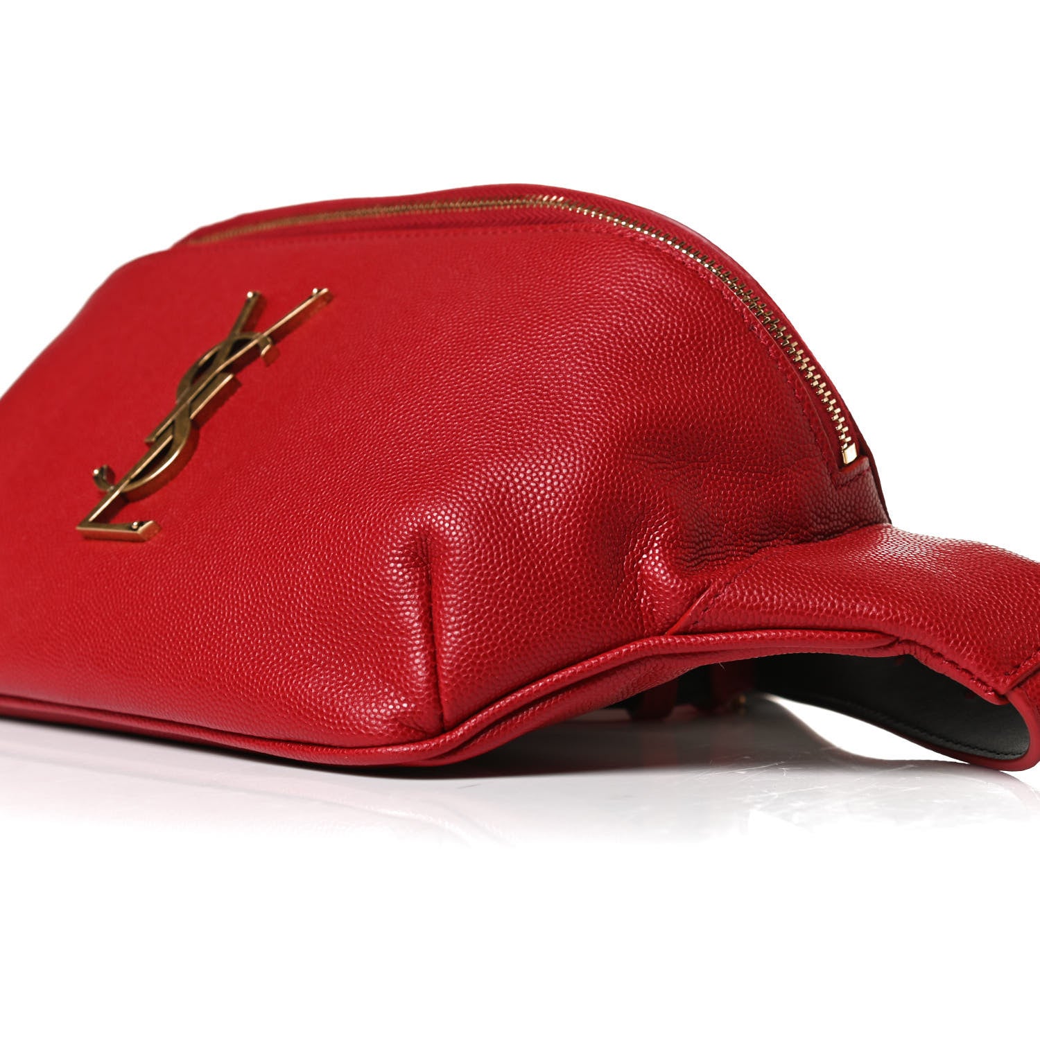 Saint Laurent Grain De Poudre Monogram Belt Bag Rouge Eros 10 of 14