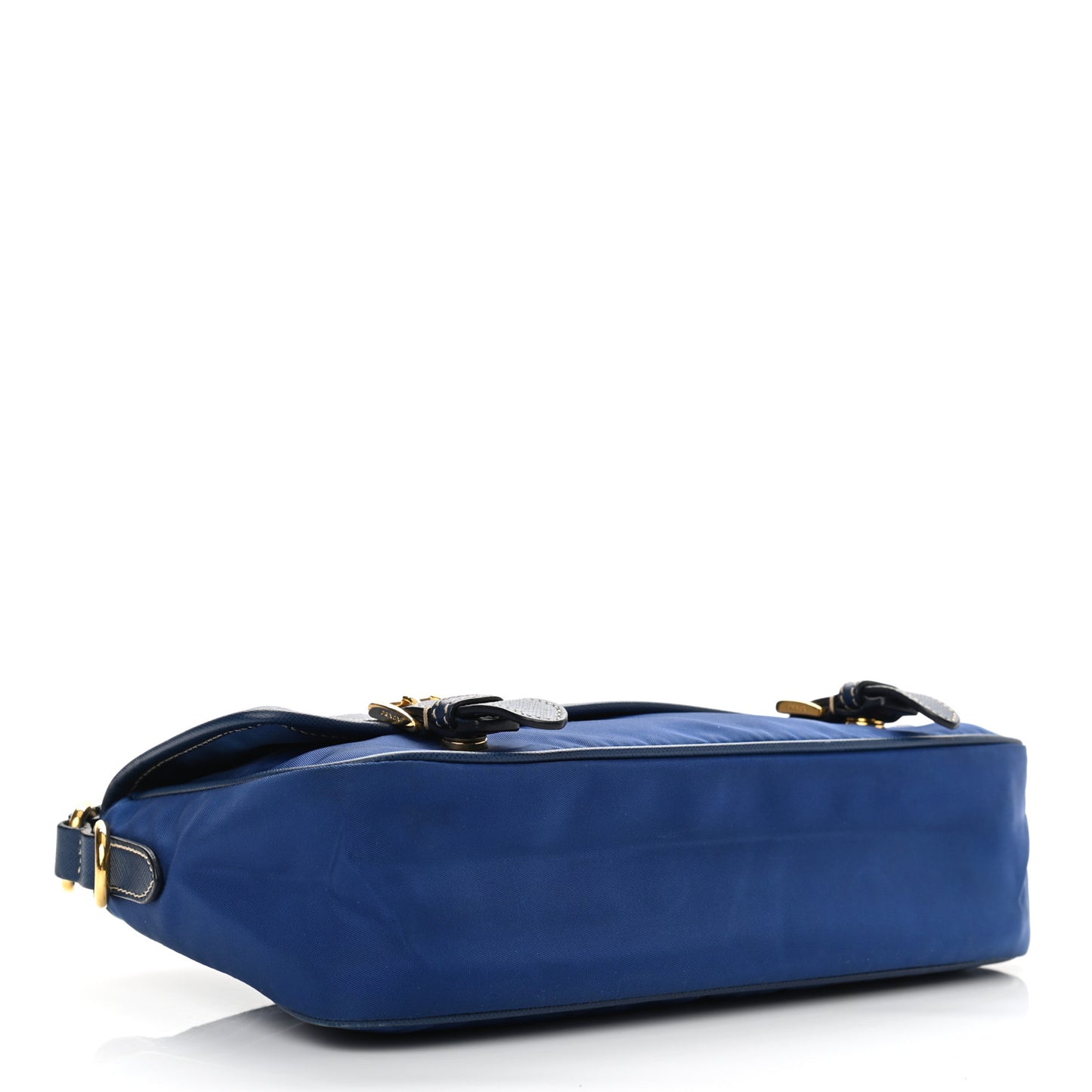 Tessuto Nylon Saffiano Small Messenger Bag Blue