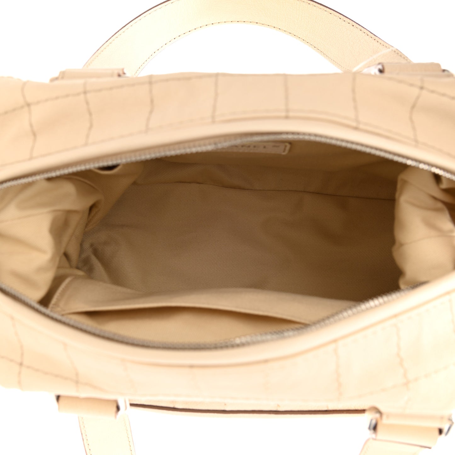 Goatskin Square Stitch Essential Bowler White