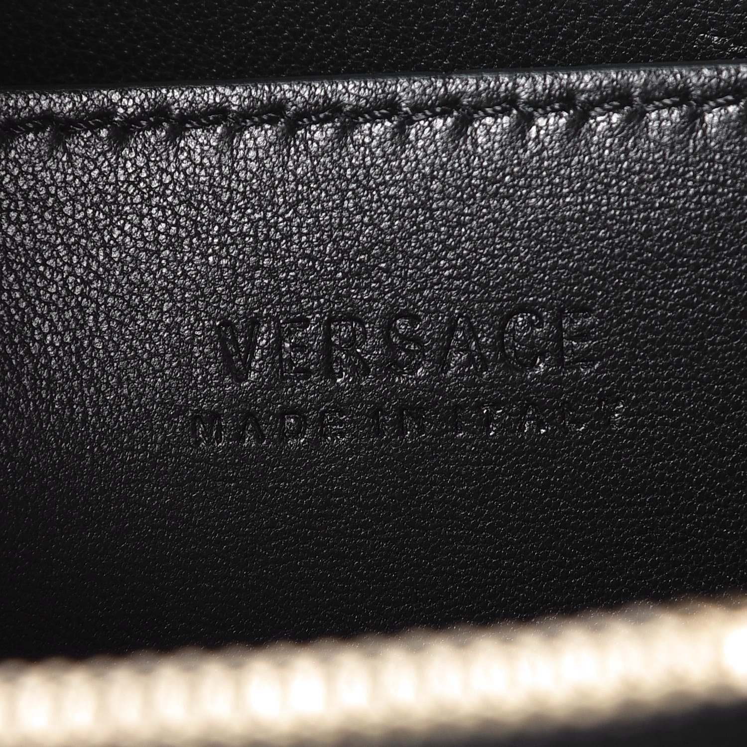 Versace Calfskin Studded Medium DV One Satchel Black 6 of 7