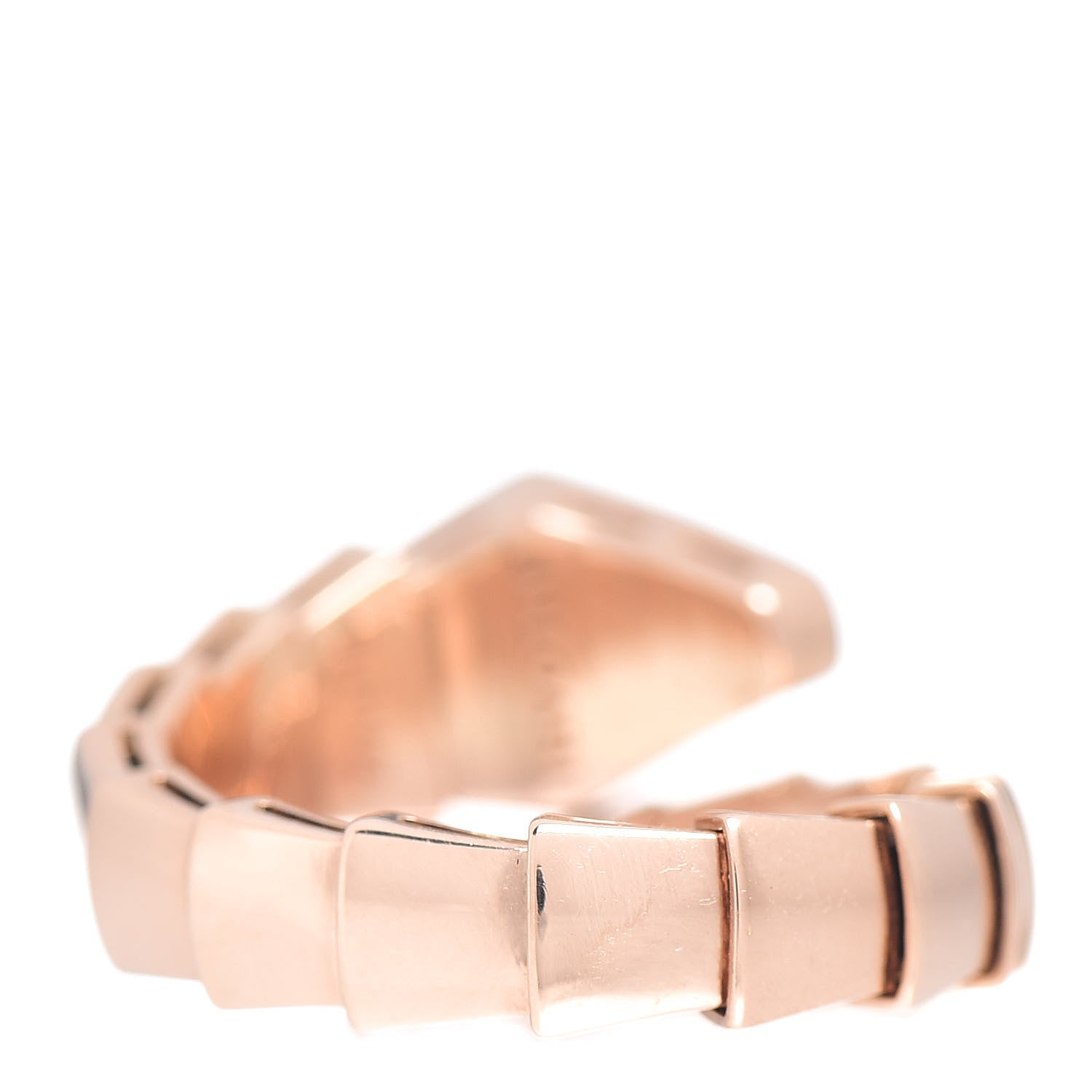 Bulgari 18K Rose Gold Diamond Serpenti Ring L 55 7.25 3 of 5
