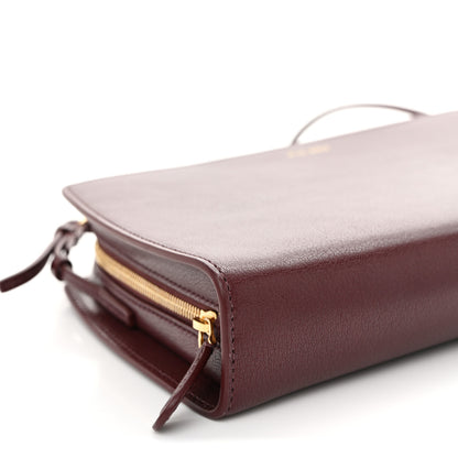 The Row Saddle Calfskin Dalia Baguette Shoulder Bag Burgundy 8 of 10