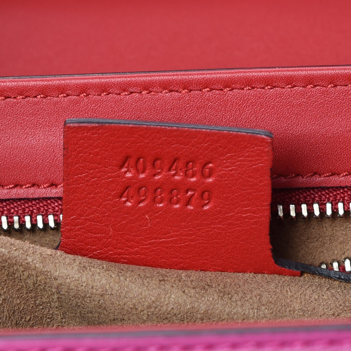 Moon Calfskin Bi-Color Medium Padlock Shoulder Bag New Rosette Hibiscus Red