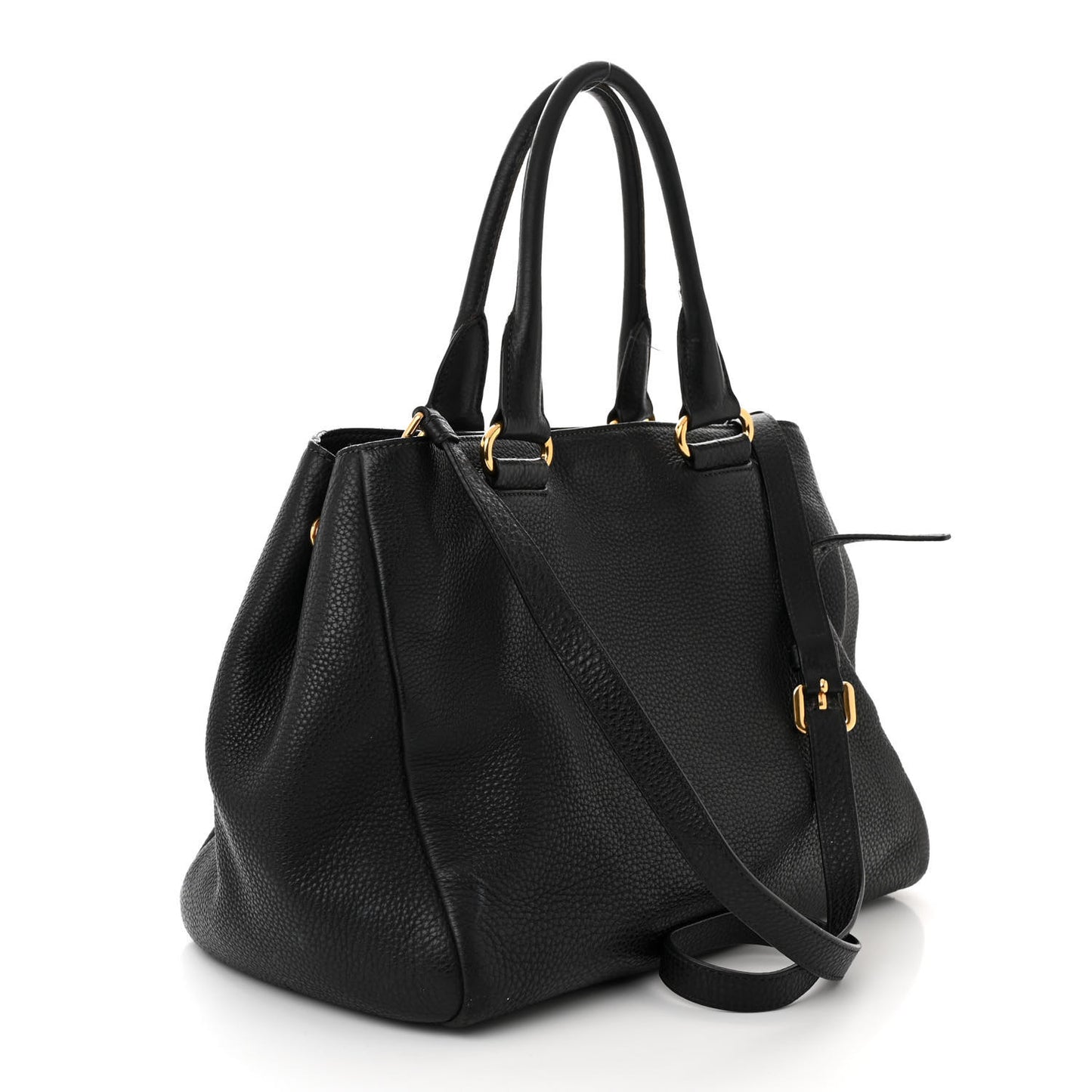 Vitello Daino Shopping Satchel Black