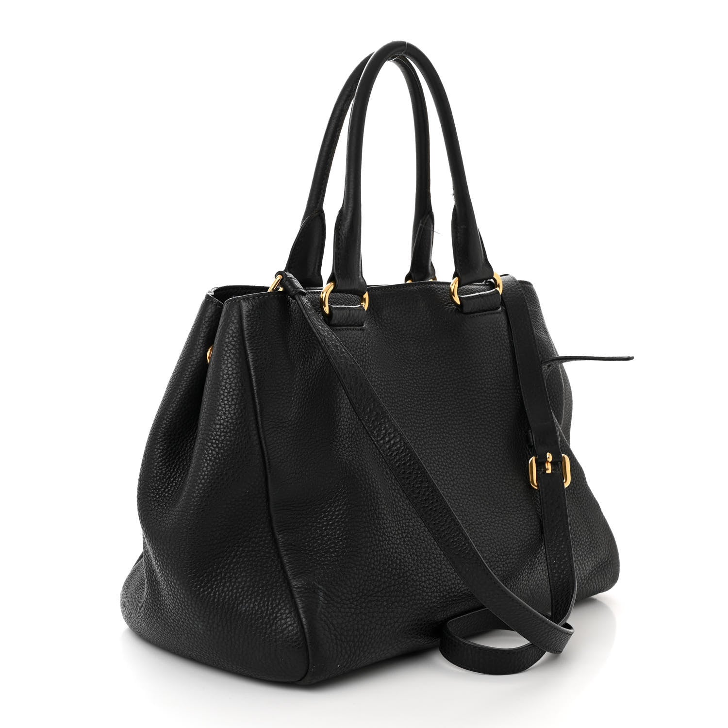 Prada Vitello Daino Shopping Satchel Black 3 of 17