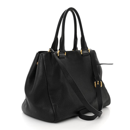 Prada Vitello Daino Shopping Satchel Black 3 of 17