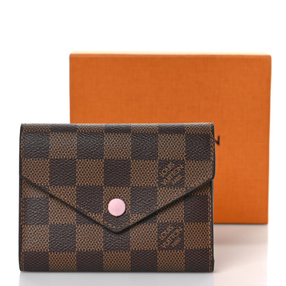 Louis Vuitton Damier Ebene Victorine Wallet Rose Ballerine 9 of 9