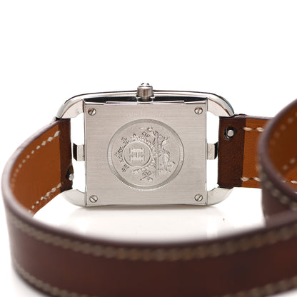 Hermes Stainless Steel Barenia 23mm Cape Cod Double Tour Quartz Watch Fauve 4 of 5