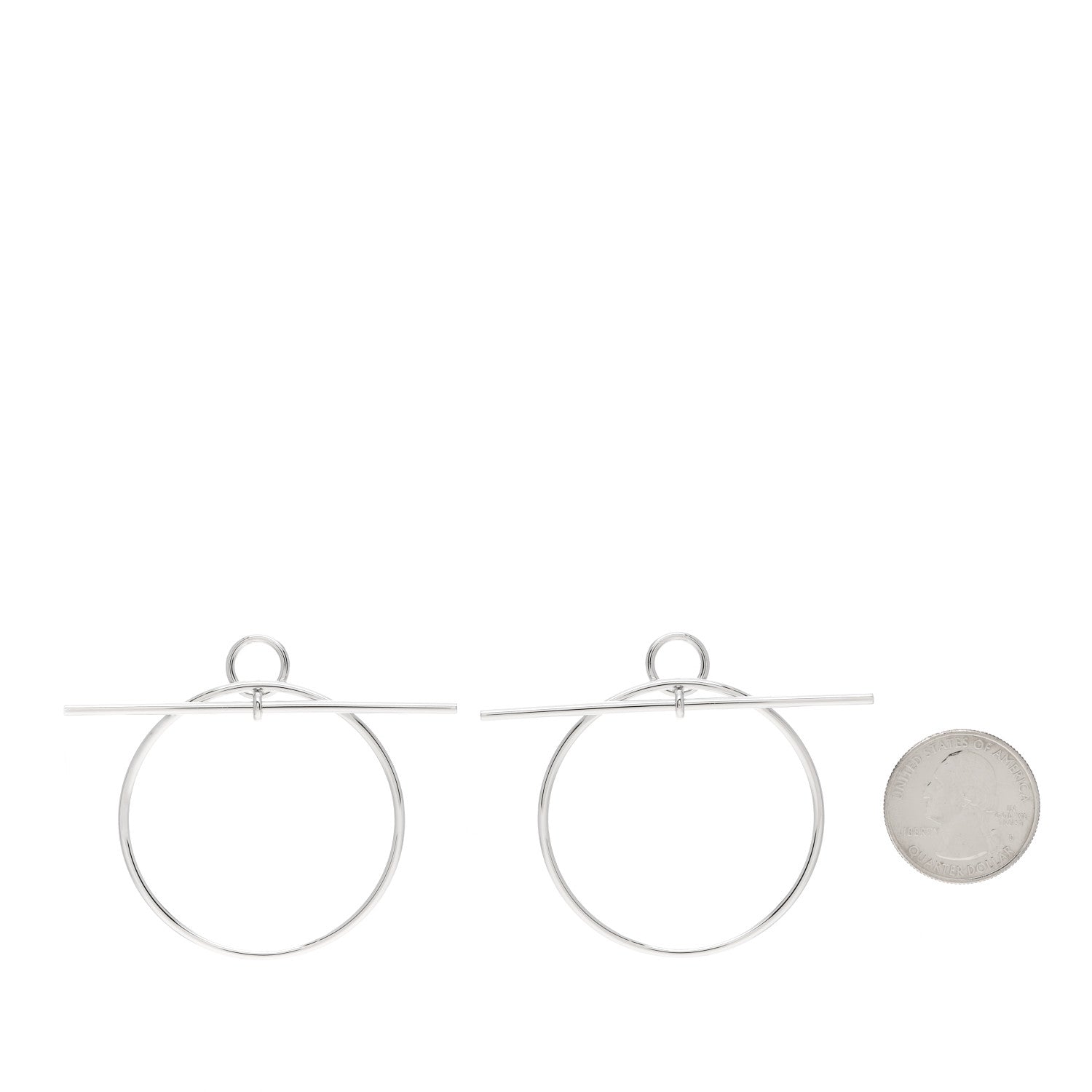 Hermes Sterling Silver MM Loop Earrings 2 of 6