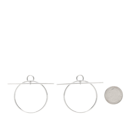 Hermes Sterling Silver MM Loop Earrings 2 of 6