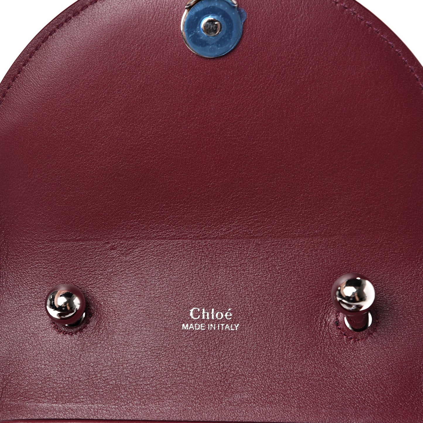 Calfskin Embossed Small Aby Lock Brown Purple