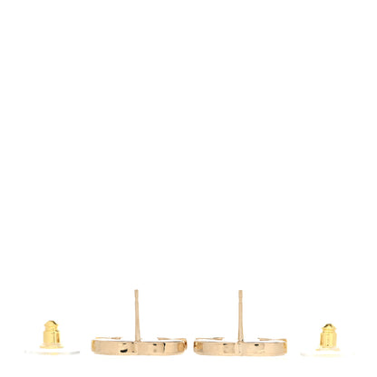 Chanel Metal Enamel CC Earrings Black Gold 3 of 6
