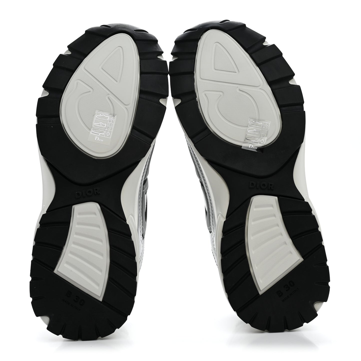 Technical Mesh Calfskin Mens B30 Sneakers 42 Silver Black White