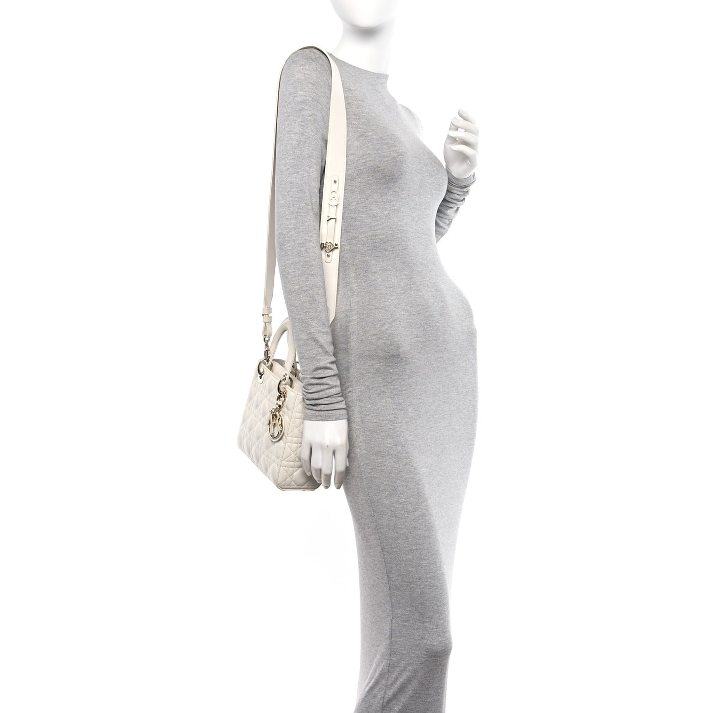 Lambskin Cannage Small My ABCDior Lady Dior White