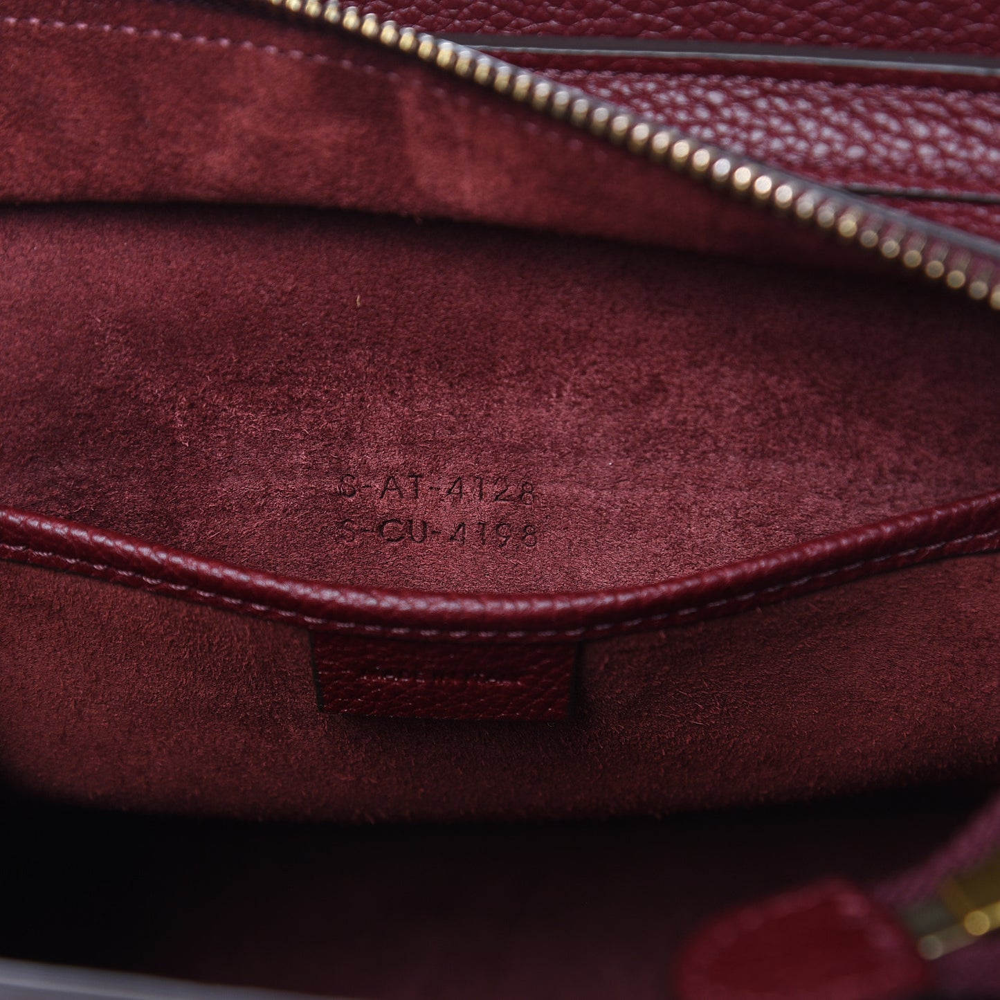 Smooth Calfskin Goatskin Nano Luggage Burgundy