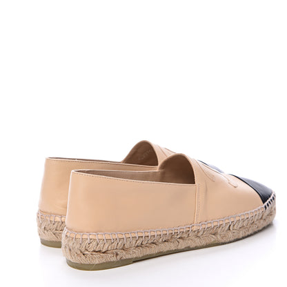 Chanel Lambskin CC Espadrilles 36 Beige Black 4 of 10