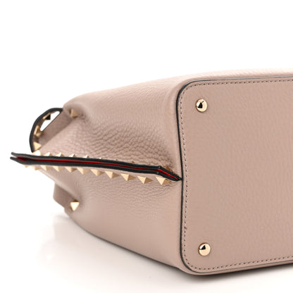 Valentino Garavani Pebbled Calfskin Small Rockstud Crossbody Tote Poudre 9 of 11