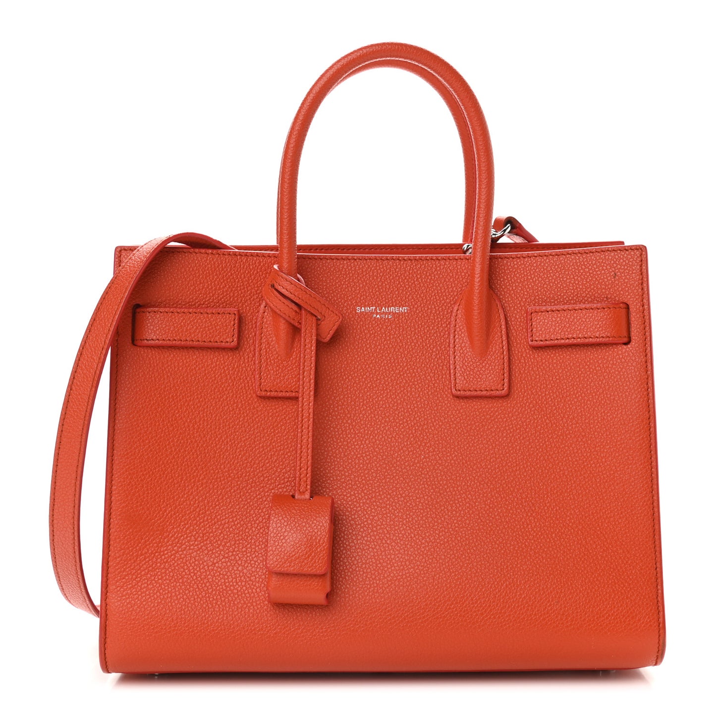Grained Calfskin Baby Sac De Jour Mandarine